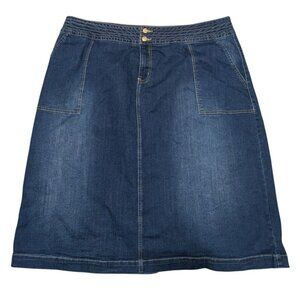 Cato Womens Plus Size 24W Denim Midi Skirt With Pockets & Button Details New